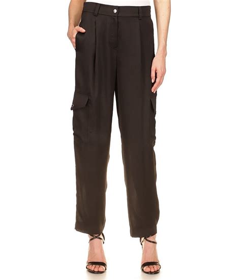 michael kors skinny zipper pants|Michael Kors satin cargo pants.